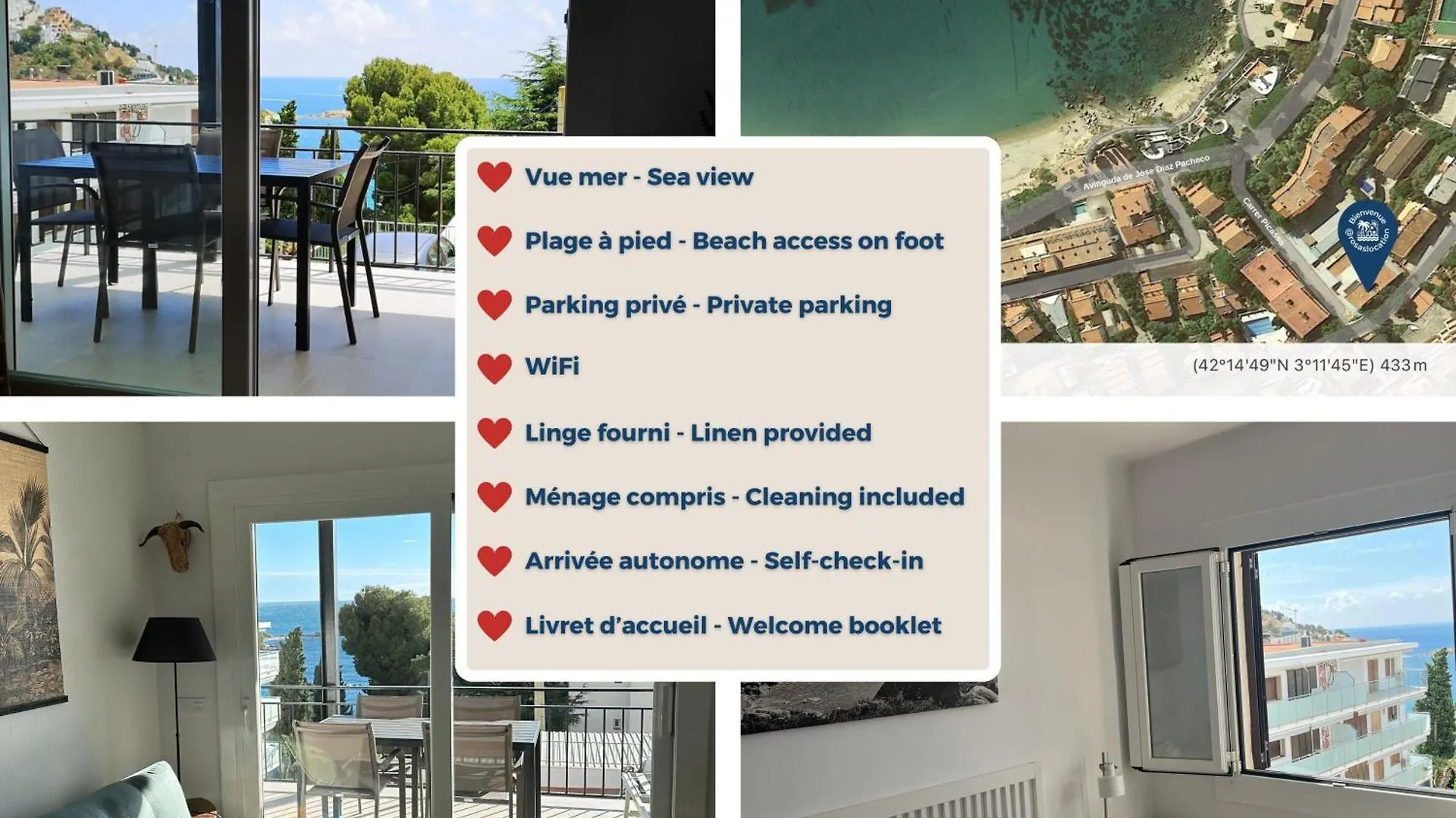 Solmar2 Plage A 100 M, Terrasse Vue Mer, Parking, Wi-Fi Росас Испания